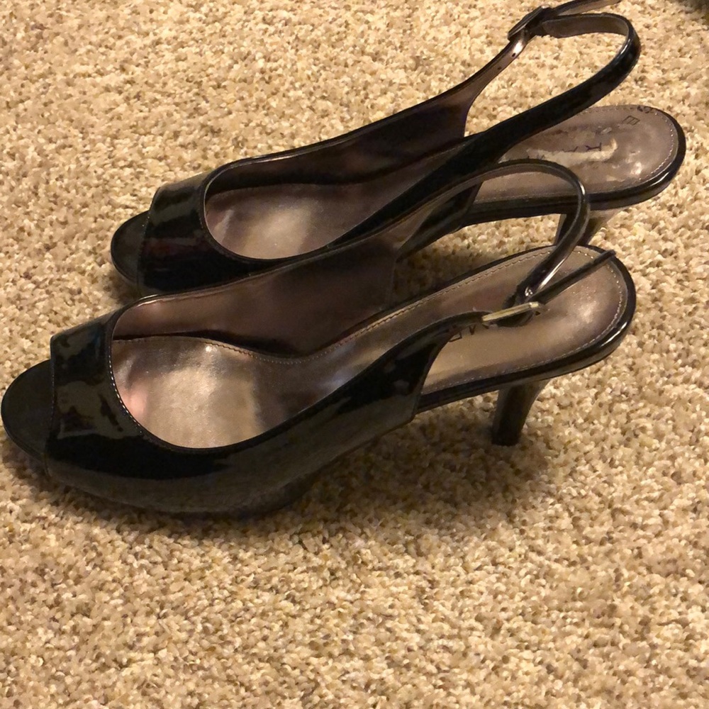 Black open toed heels